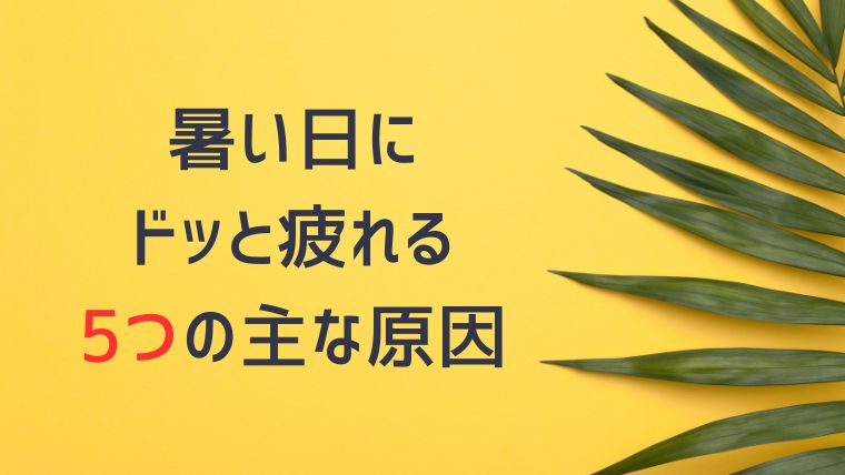 なぜ？暑い日にドッと疲れる5つの主な原因