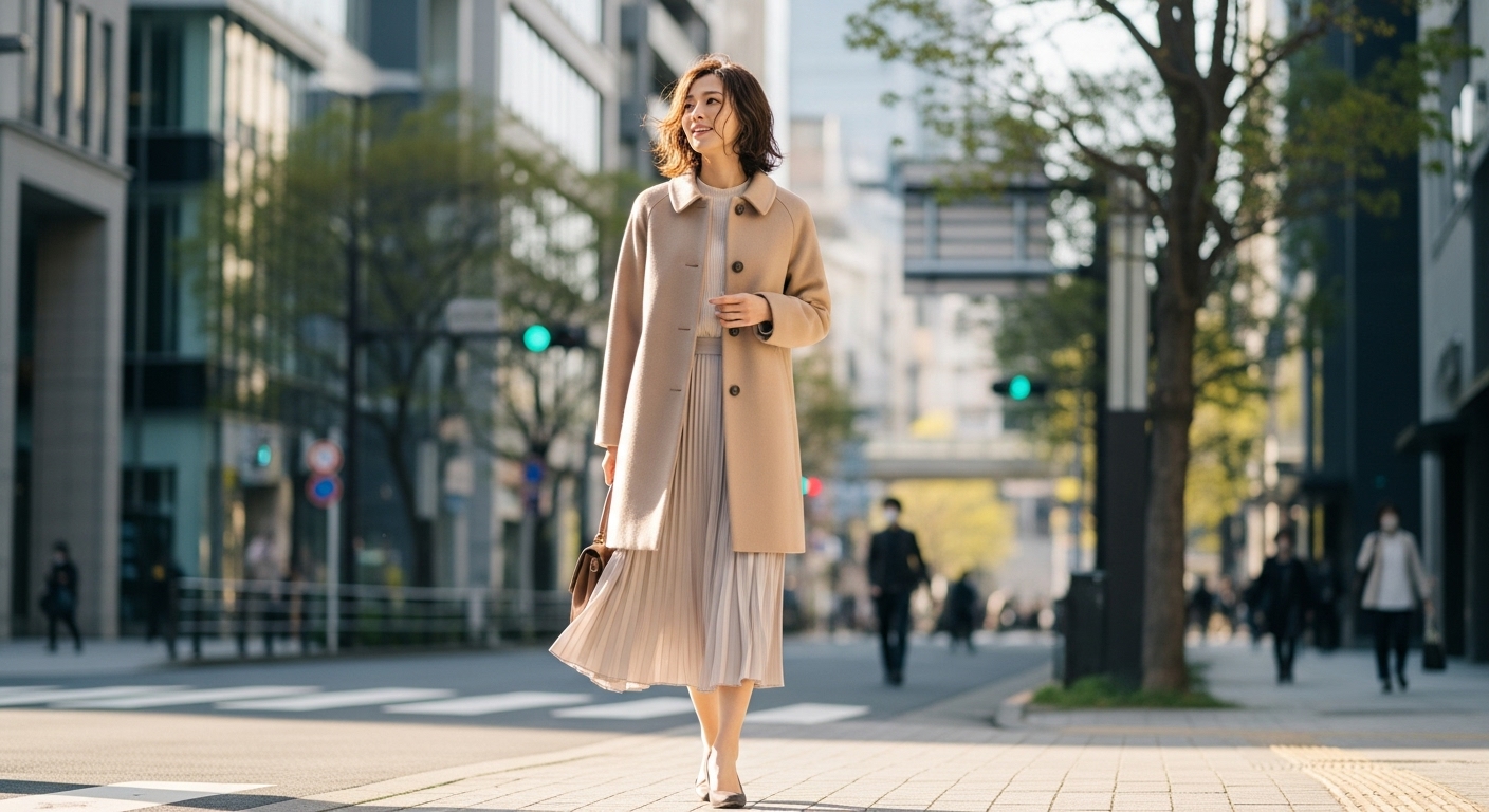 ステンカラーコートを着用する季節