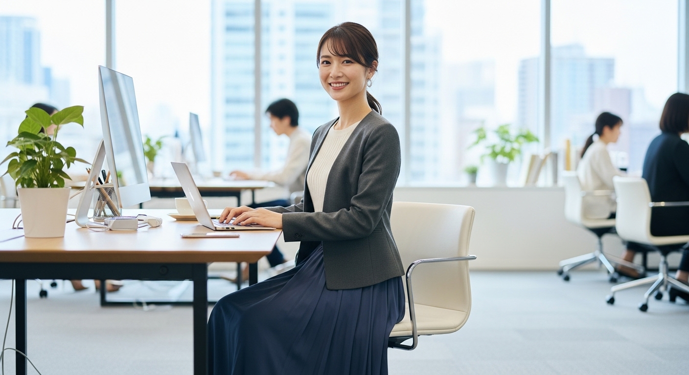 上品に見えるオフィスカジュアル向けリブニットの選び方