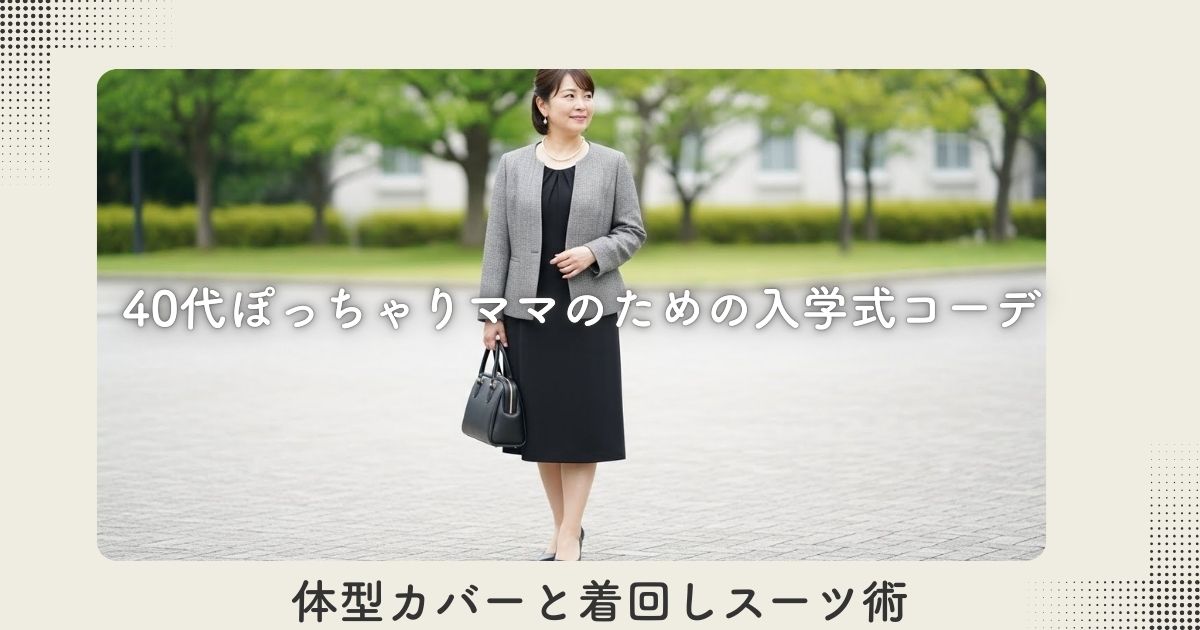 40代ぽっちゃりママのための入学式コーデ|体型カバーと着回しスーツ術