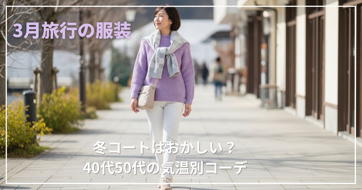 3月旅行の服装｜冬コートはおかしい？40代50代の気温別コーデ