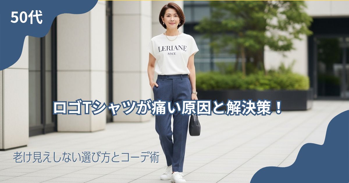 50代ロゴTシャツが痛い原因と解決策！老け見えしない選び方とコーデ術