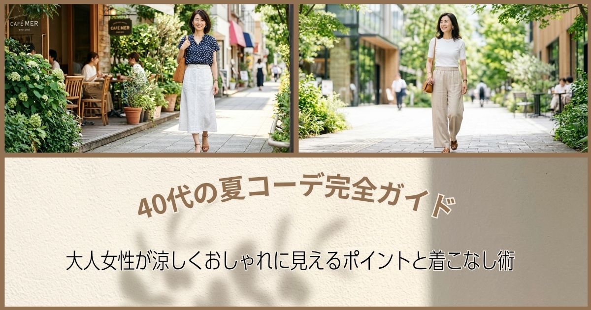 40代の夏コーデ完全ガイド｜大人女性が涼しくおしゃれに見えるポイントと着こなし術
