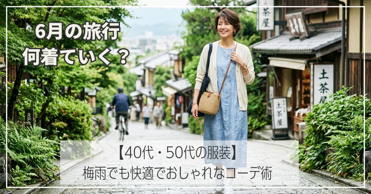 6月の旅行服装【40代・50代向け】梅雨でも快適でおしゃれなコーデ術