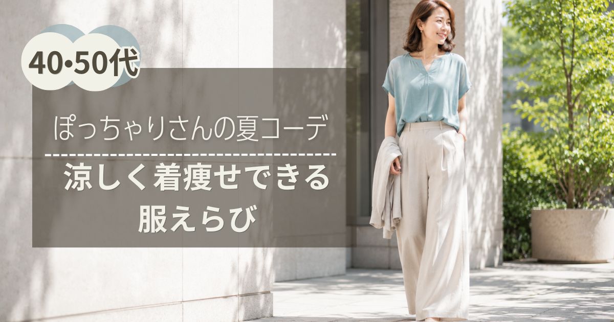 ぽっちゃりさんの夏コーデ｜40代50代が涼しく着痩せして見える服選び