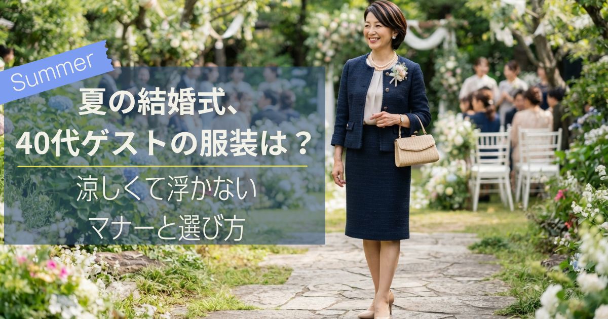 夏の結婚式、40代ゲストの服装は？涼しくて浮かないマナーと選び方